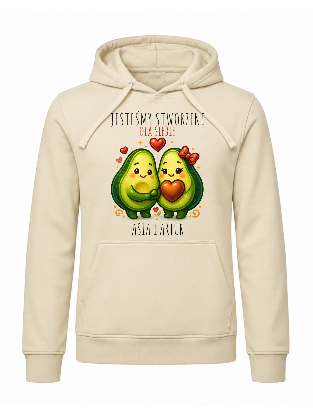 Bluza męska z kapturem - Awokado Stworzeni dla siebie - personalizowana W91