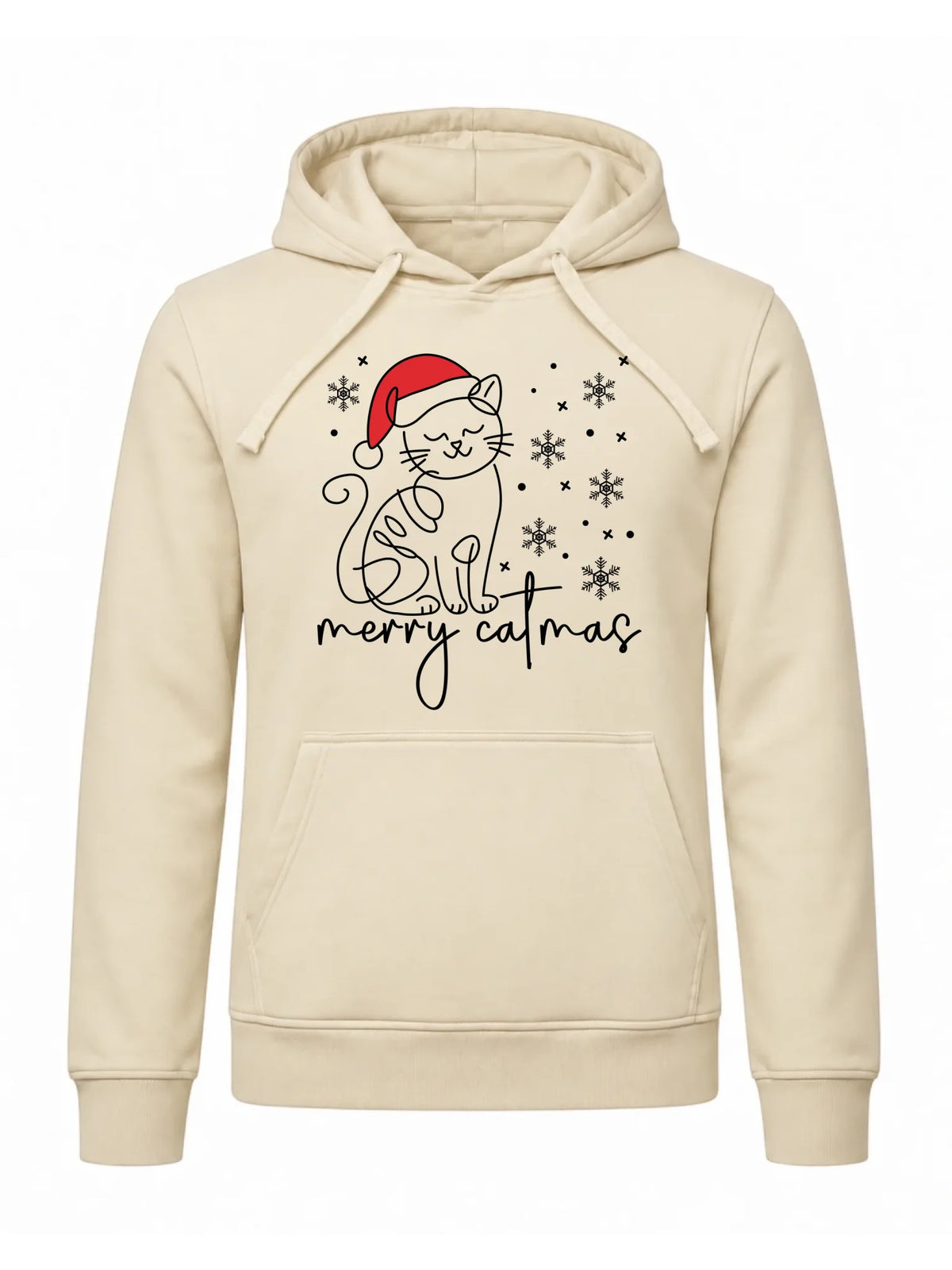 Bluza męska z kapturem świąteczna - Kot Merry catmas BN151