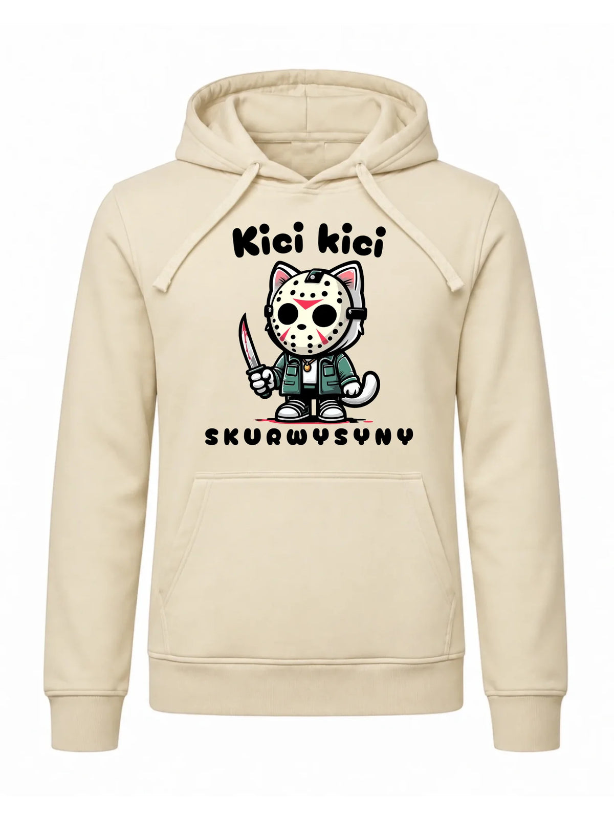 Bluza męska z kapturem na Halloween - Kici kici sk*rwysyny - bez cenzury HL28