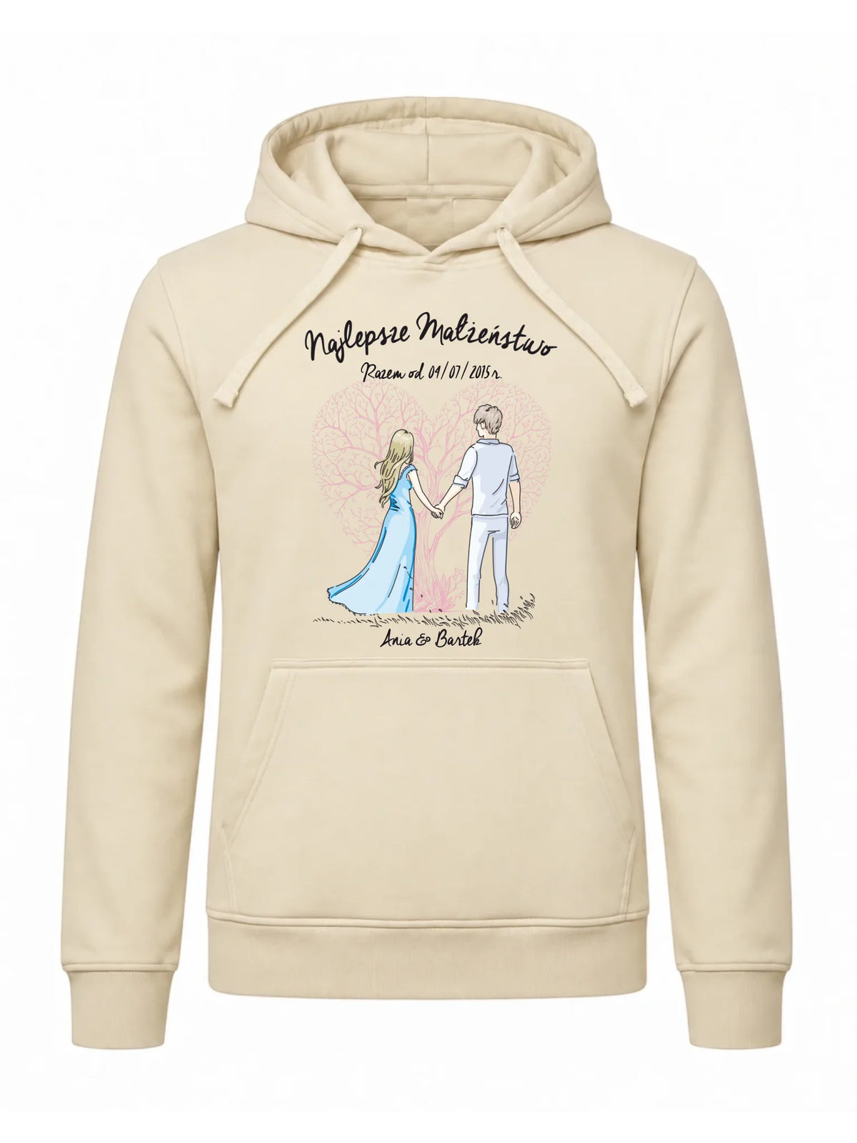 Bluza męska z kapturem dla męża - Najlepsze małżeństwo - personalizowana W03