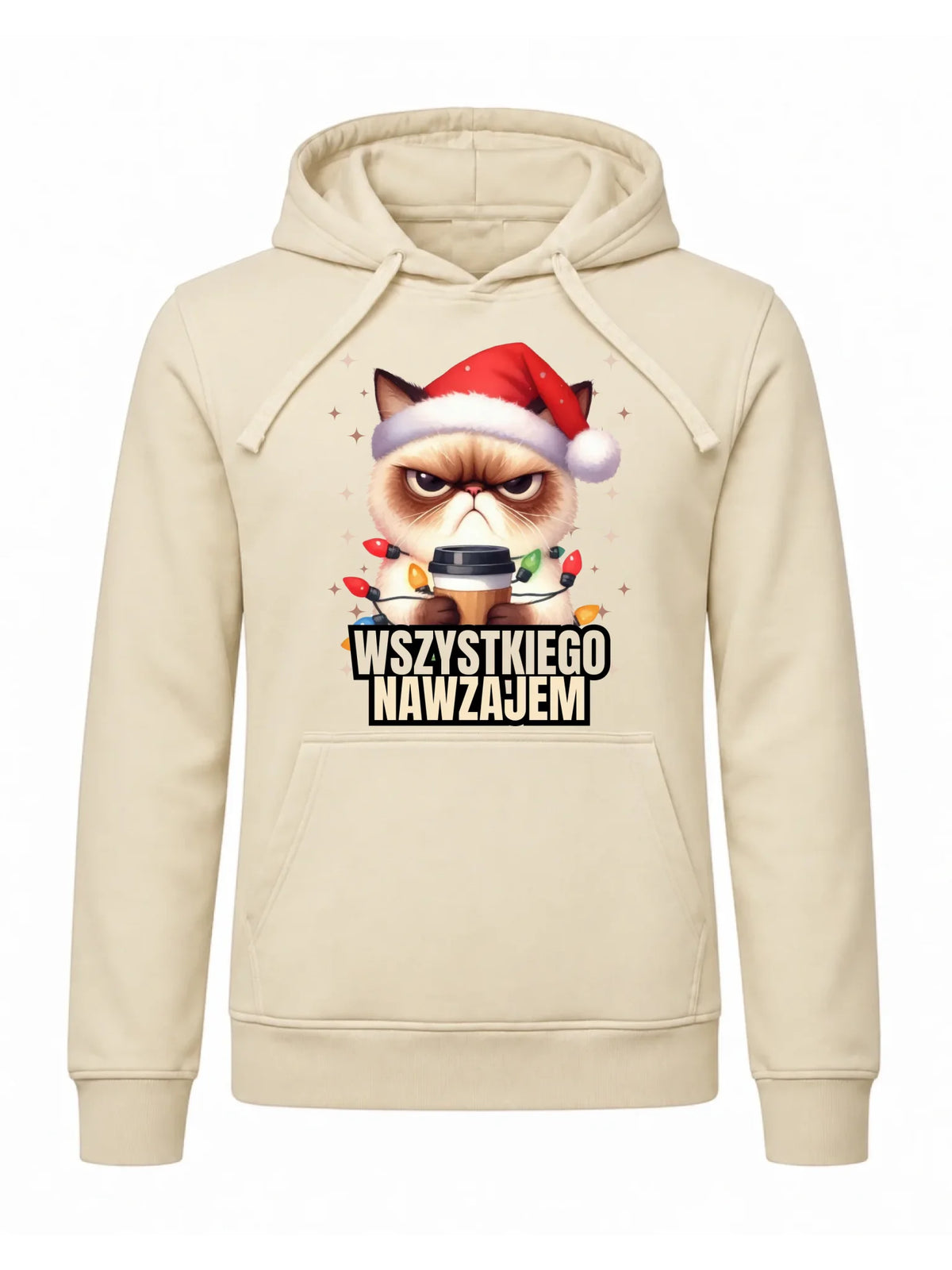 Bluza męska z kapturem świąteczna - Grumpy Cat Wszystkiego nawzajem BN33