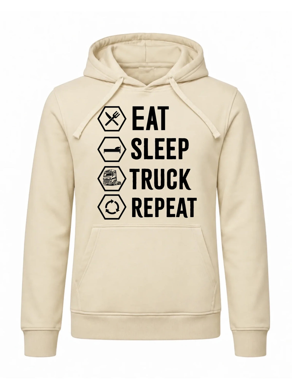 Bluza męska z kapturem dla kierowcy ciężarówki - Eat Sleep Truck Repeat ZKT05