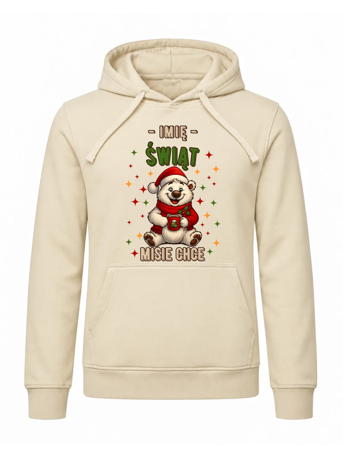 Bluza męska z kapturem świąteczna - Misiek Świąt misie chce - personalizowana BN86