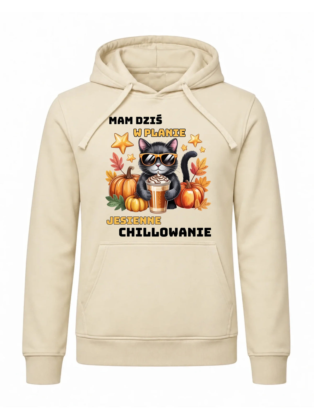 Bluza męska z kapturem jesienna - Mam dziś w planie jesienne chillowanie JS34