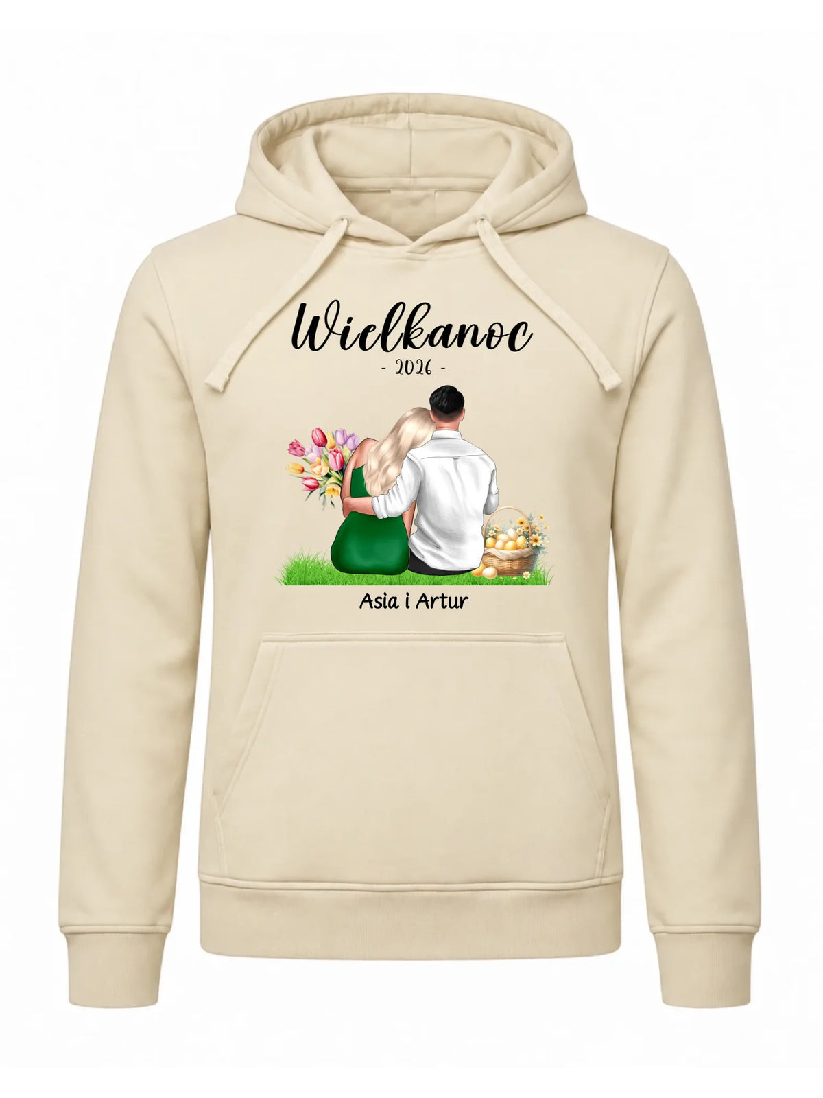 Bluza męska z kapturem na Wielkanoc dla par - personalizowana WN36