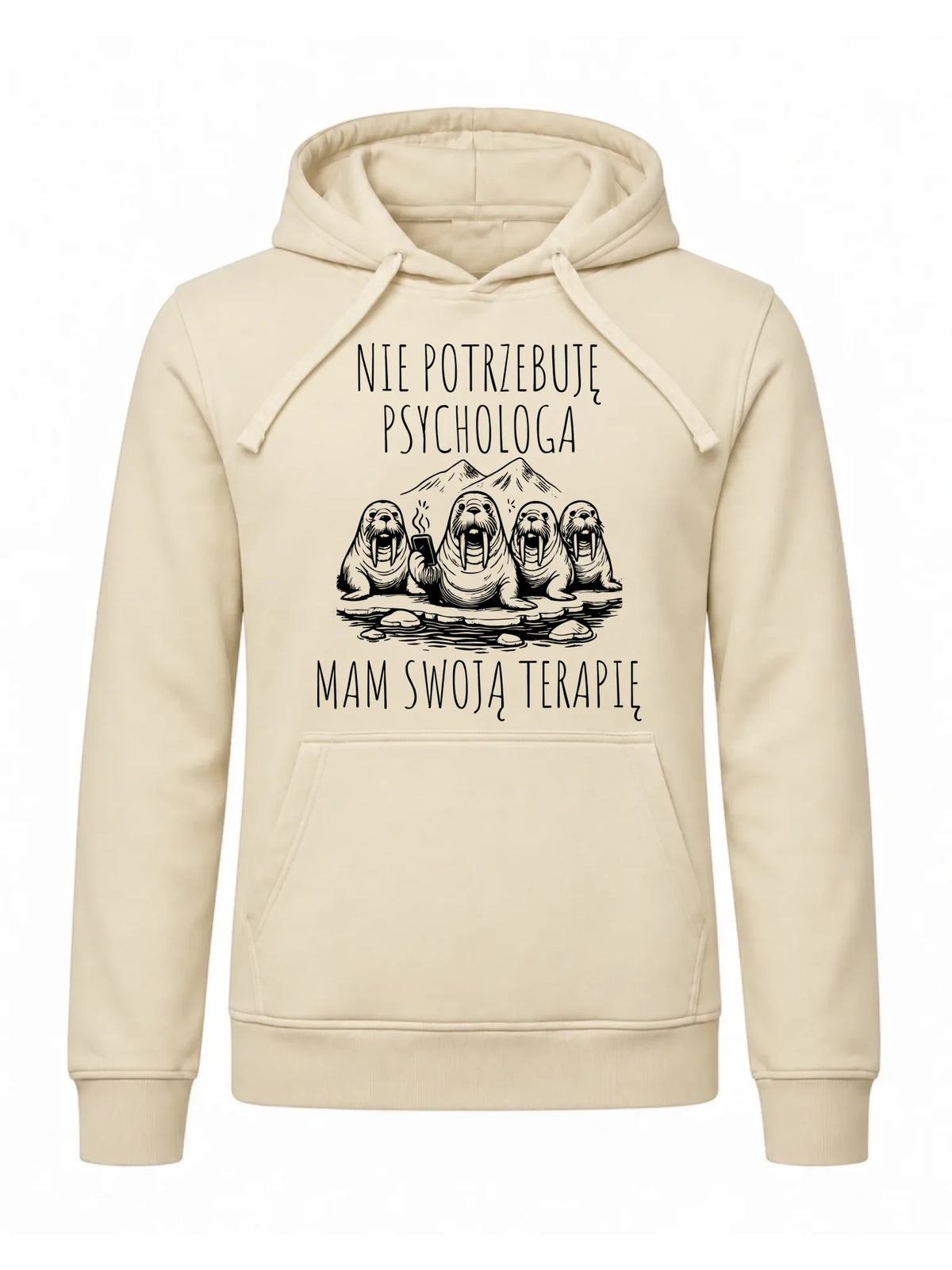 Bluza męska z kapturem - prezent dla morsa - Nie potrzebuję psychologa HM14