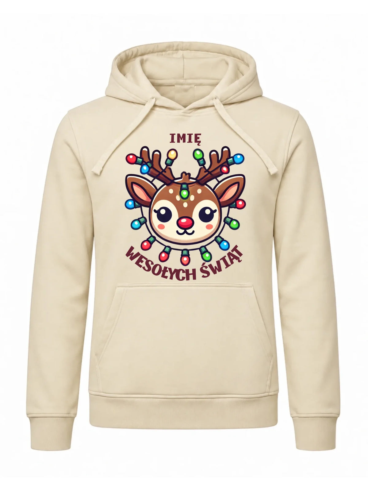 Bluza męska z kapturem świąteczna - Renifer Wesołych Świąt - personalizowana BN72