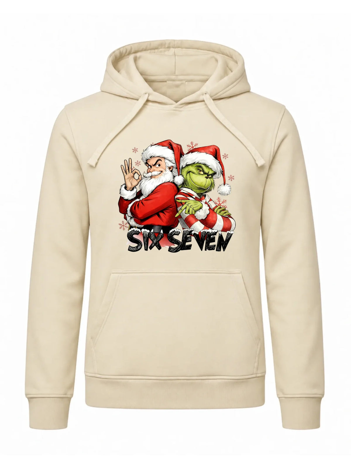 Bluza męska z kapturem świąteczna - Mikołaj i Grinch six seven 67 BN148