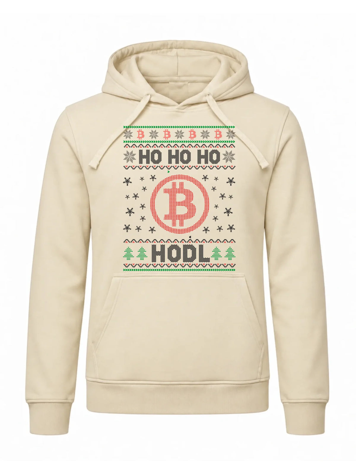 Bluza męska z kapturem świąteczna - Bitcoin - Ho Ho hodl BN103