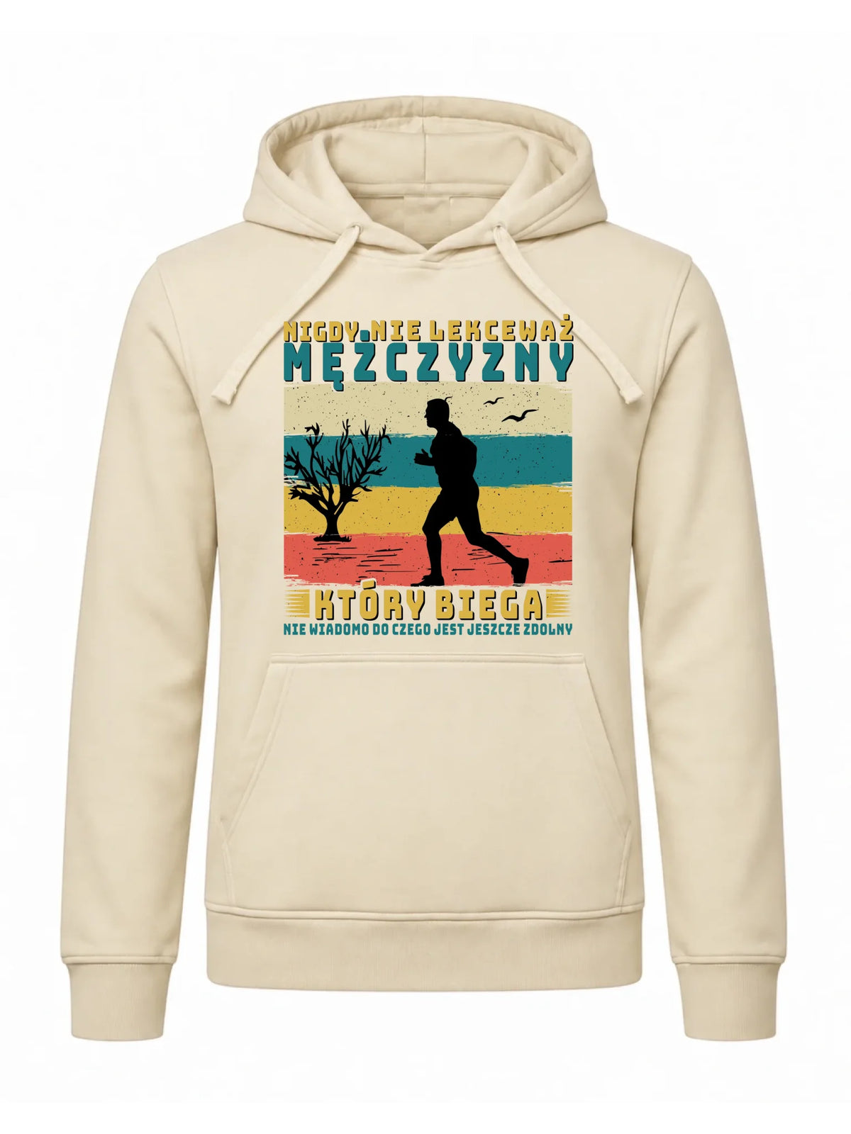 Bluza męska z kapturem dla biegacza - Nigdy nie lekceważ HB03