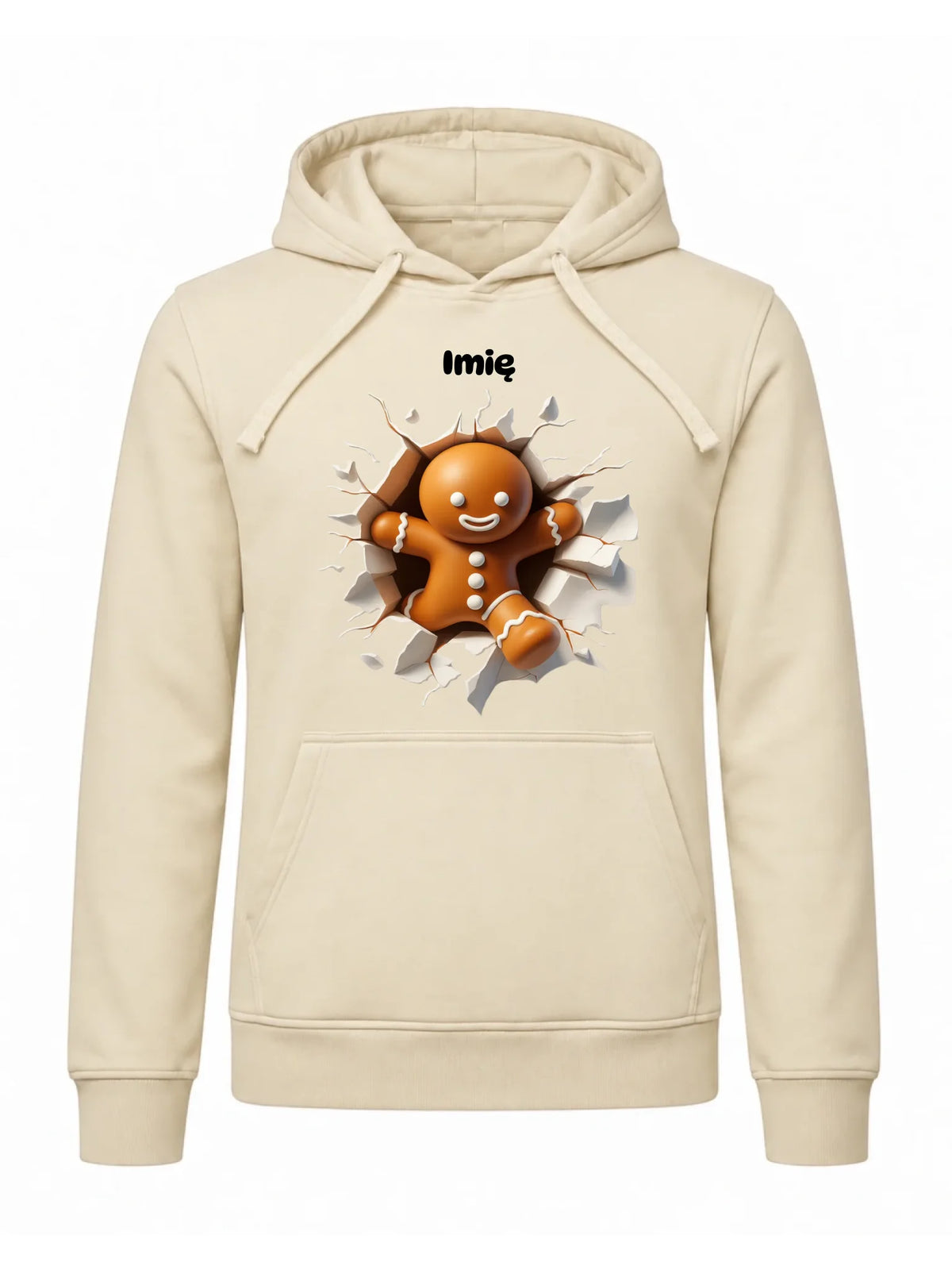Bluza męska z kapturem świąteczna - Pierniczek 3D - personalizowana BN81