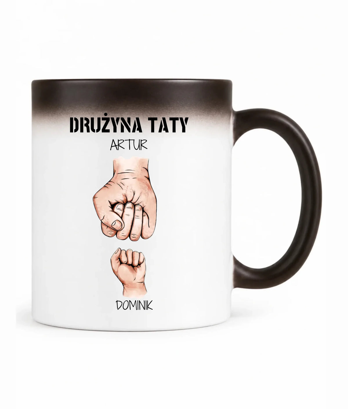 Kubek magiczny dla taty - Drużyna taty 1-6 imion dzieci - personalizowany DT01
