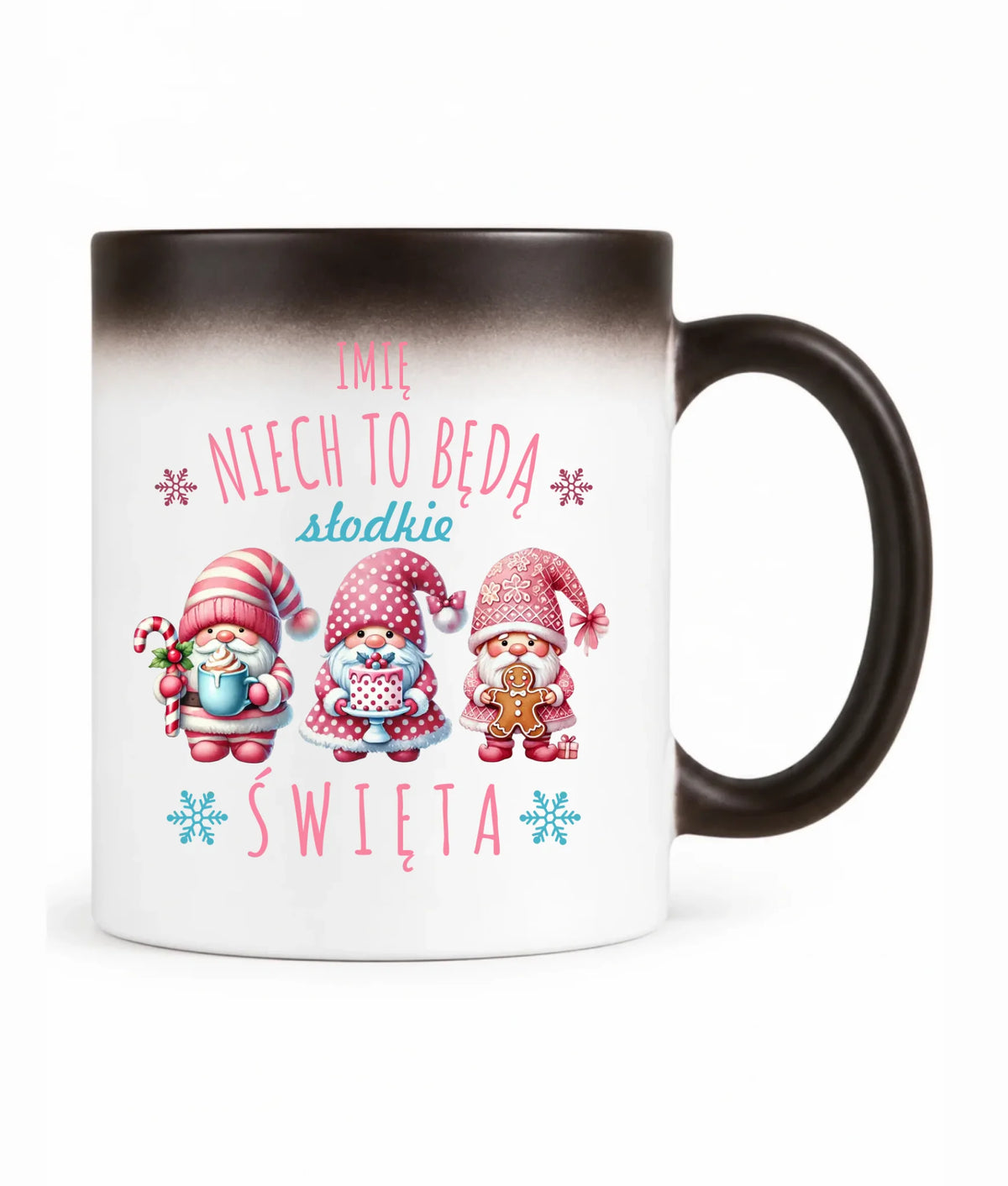 Kubek magiczny świąteczny - Skrzaty Słodkie Święta - personalizowany BN57