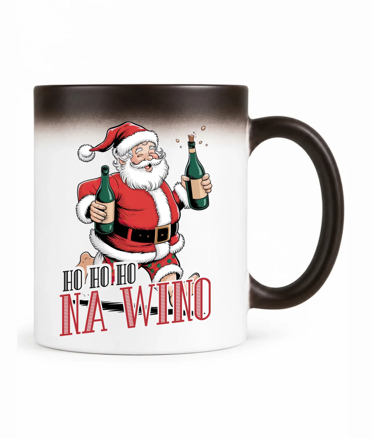 Kubek magiczny świąteczny - Mikołaj Ho ho ho na wino BN61