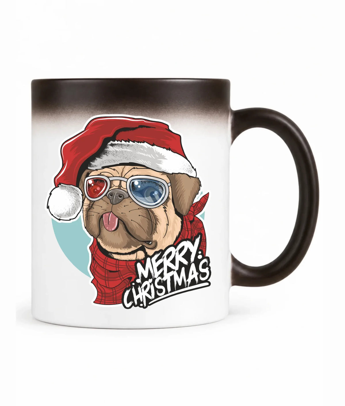 Kubek magiczny świąteczny - Mops Merry Christmas BN62