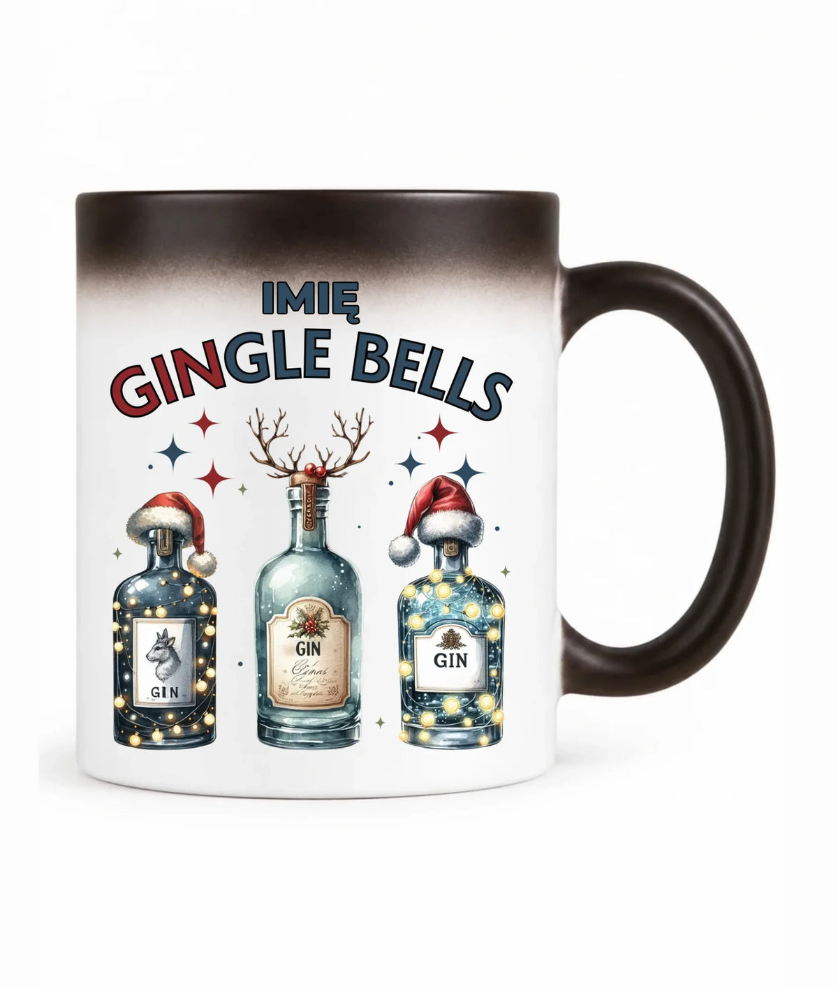Kubek magiczny świąteczny - Gin Gingle bells - personalizowany BN68