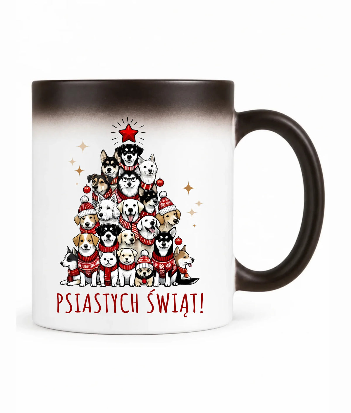 Kubek magiczny świąteczny - Psia choinka Psiastych Świąt BN90