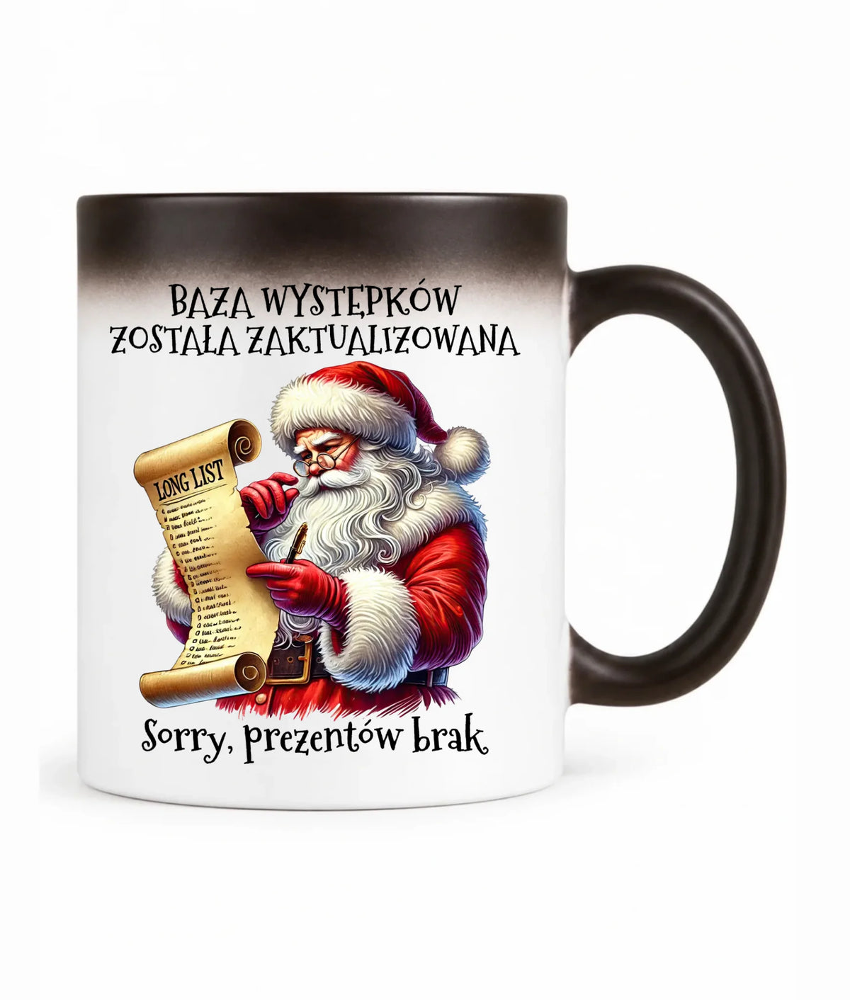 Kubek magiczny świąteczny z Mikołajem - Prezentów brak BN07