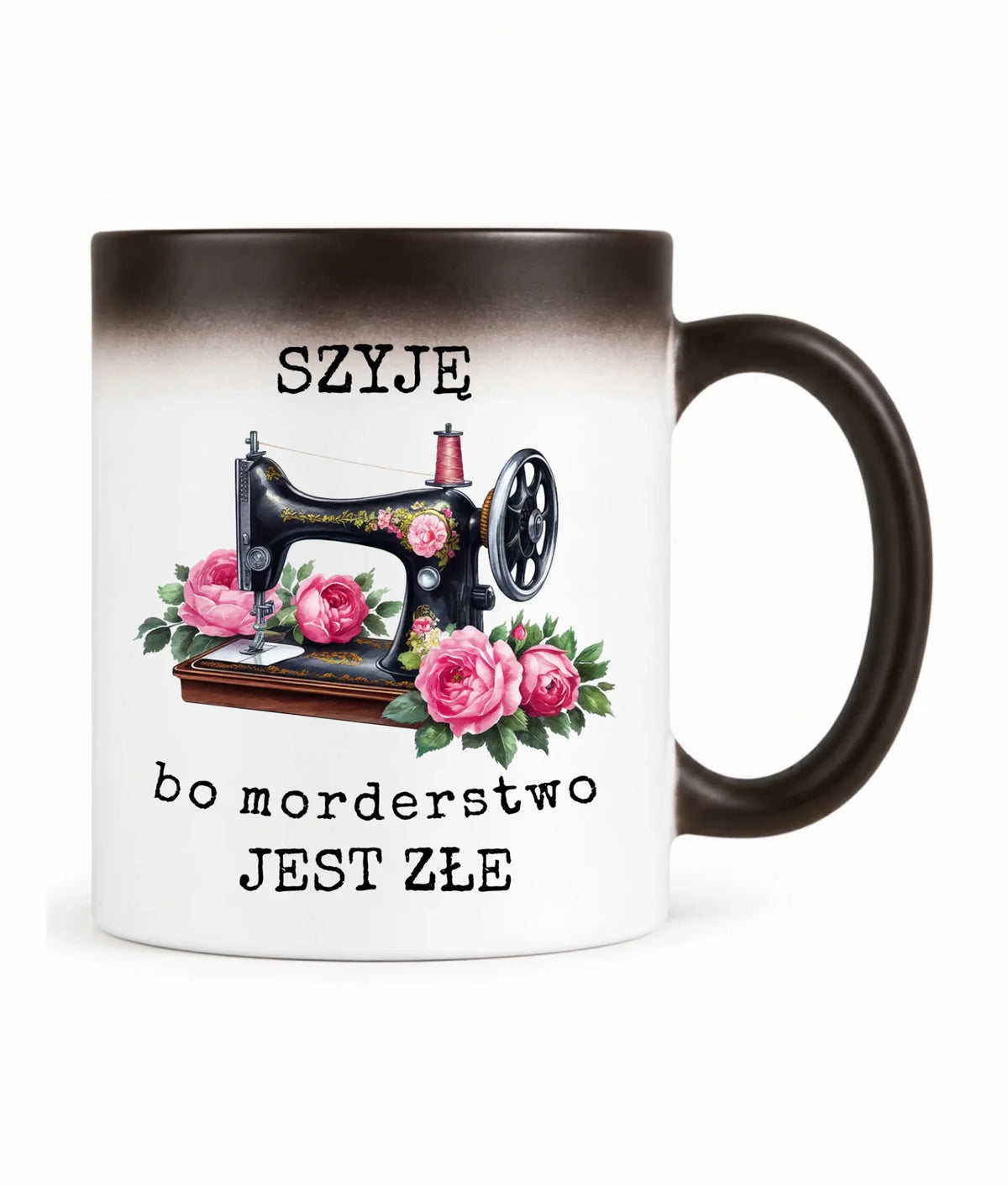Kubek magiczny szyciowy dla krawcowej - Szyję, bo morderstwo jest złe HS14