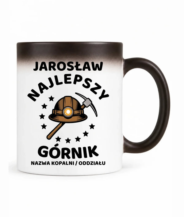Kubek magiczny z imieniem dla górnika - Najlepszy Górnik