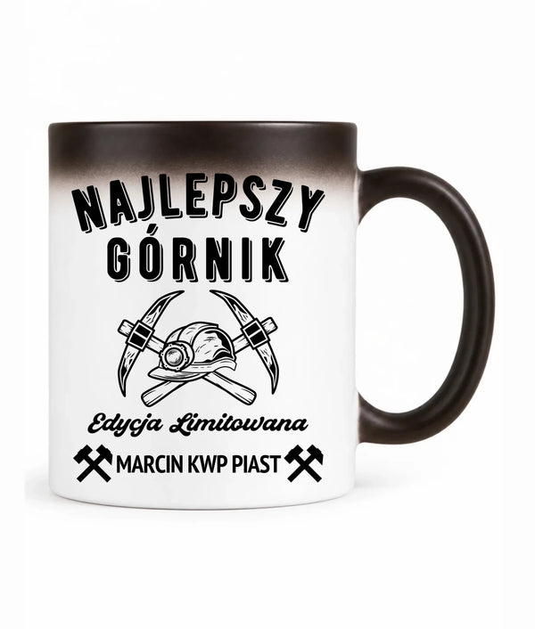 Kubek magiczny z imieniem dla górnika - Edycja Limitowana