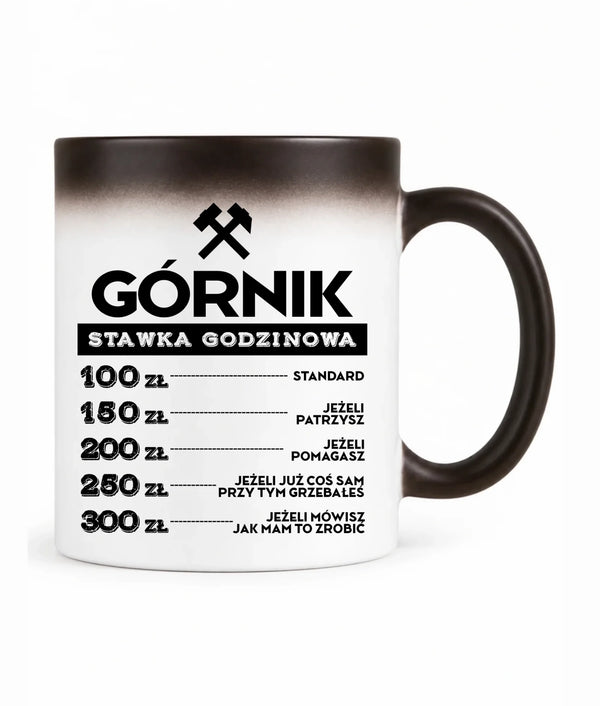 Kubek magiczny dla górnika - Stawka godzinowa