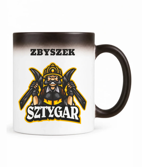 Kubek magiczny z imieniem dla górnika - Sztygar
