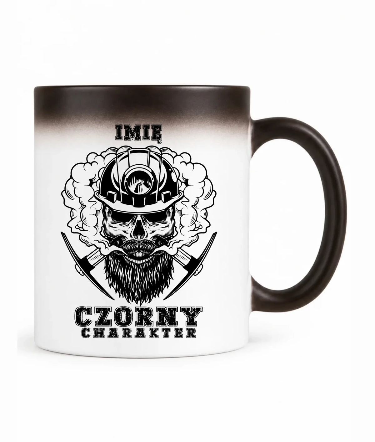 Kubek magiczny z imieniem dla górnika - Czorny charakter