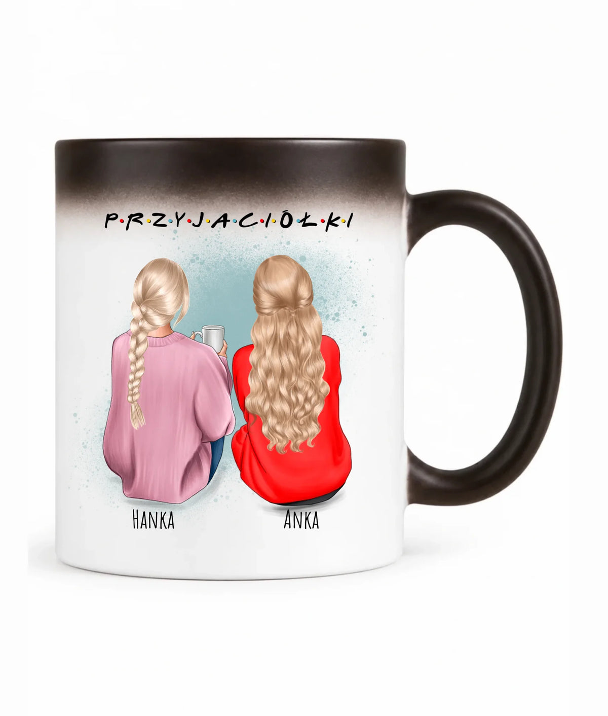 Kubek magiczny - prezent dla przyjaciółki - personalizowane postacie 2-4 osoby PR02