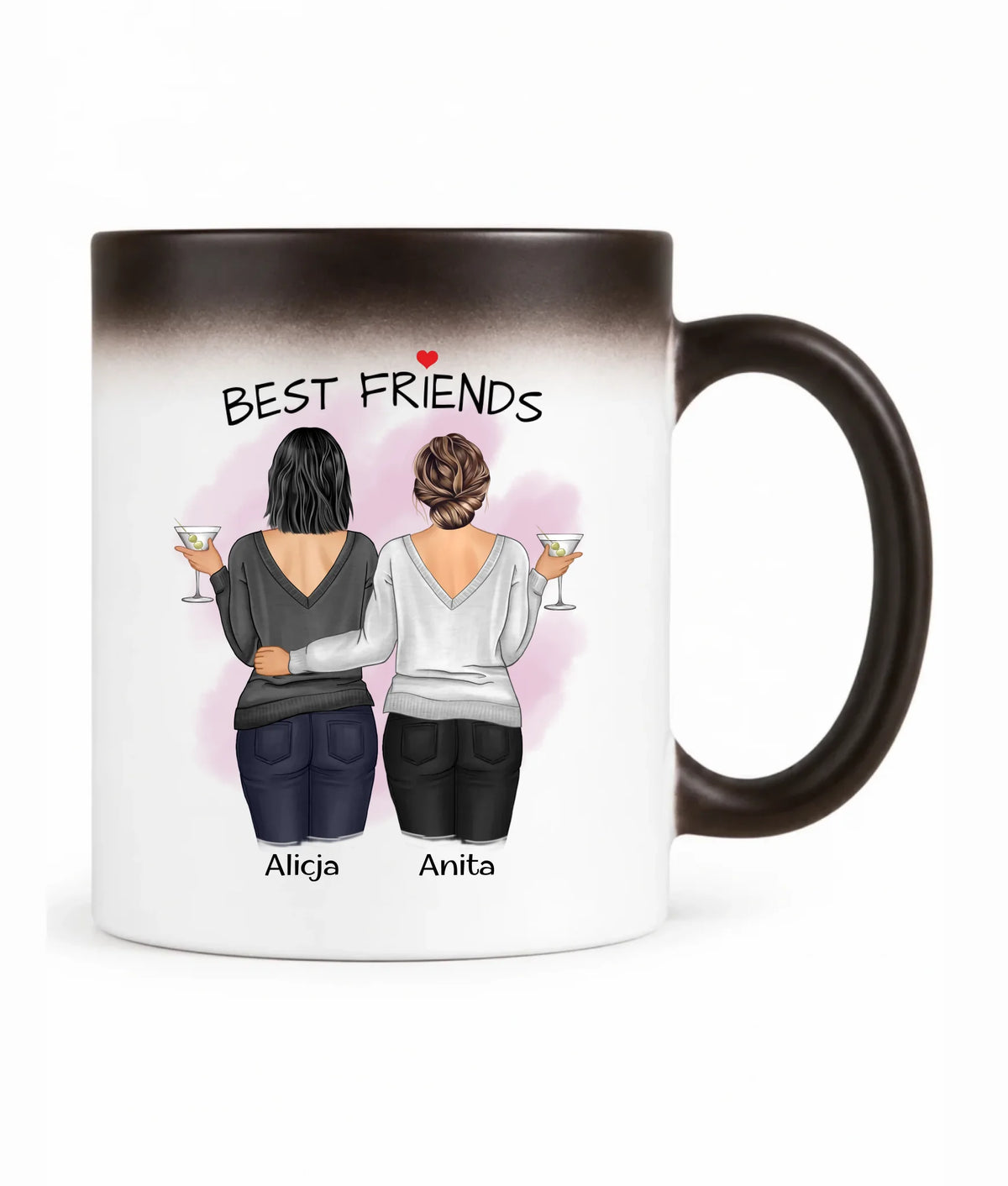 Kubek magiczny - prezent dla przyjaciółki - Best Friends - personalizowane postacie 2-4 osoby PR03