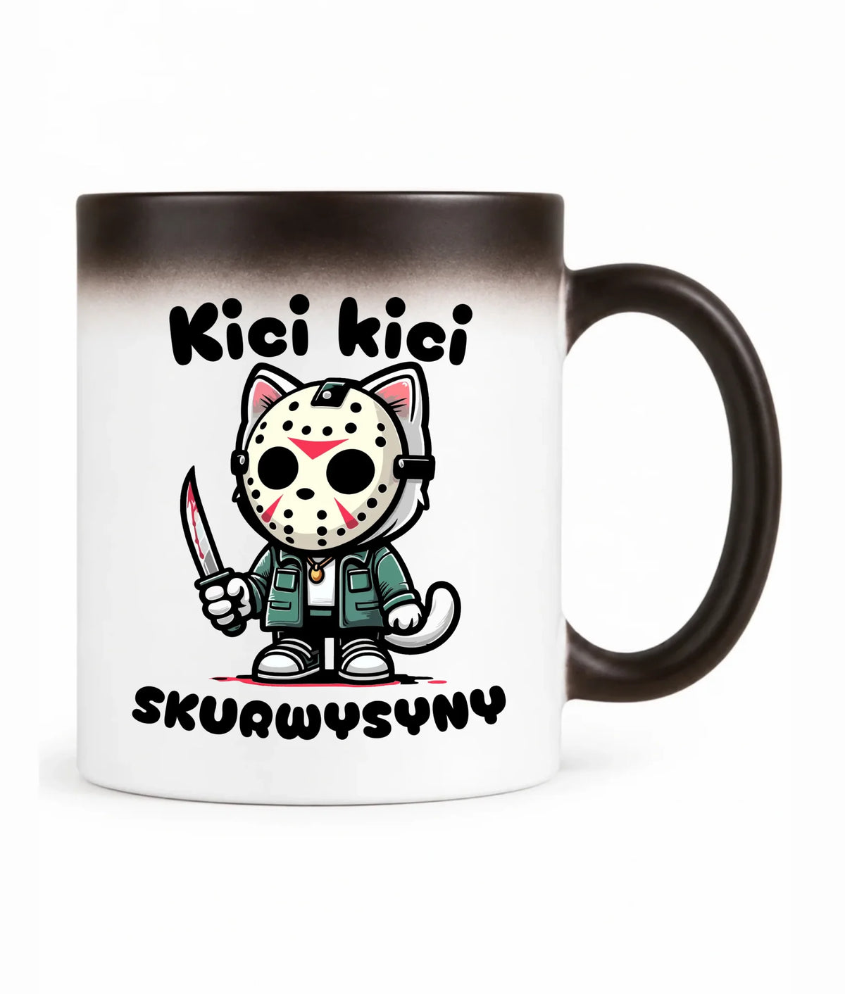 Kubek magiczny na Halloween - Kici kici sk*rwysyny - bez cenzury HL28