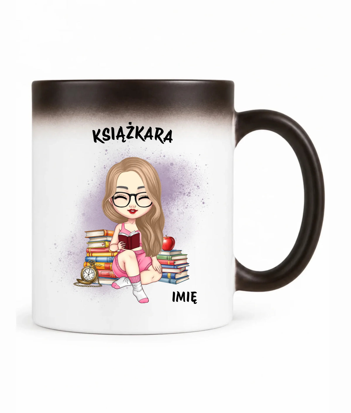 Kubek magiczny - Książkara - Prezent dla miłośniczki czytania książek - personalizowany DZ04