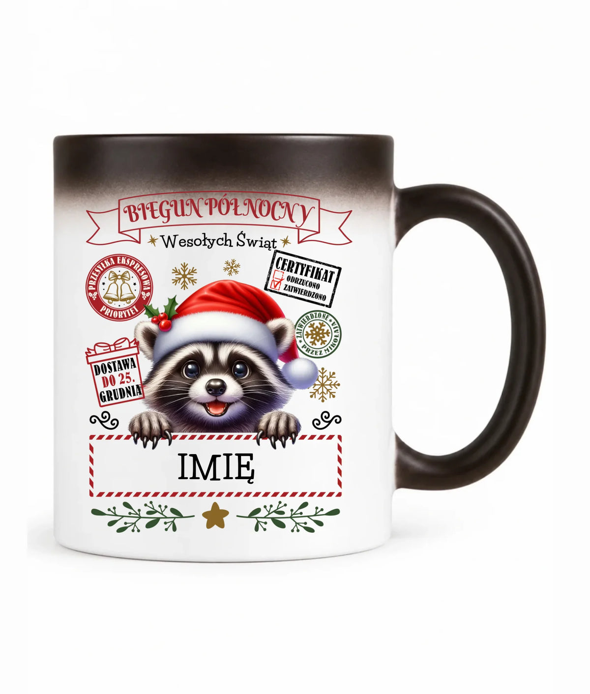 Kubek magiczny świąteczny - Szop Paczka od Mikołaja - personalizowany BN145
