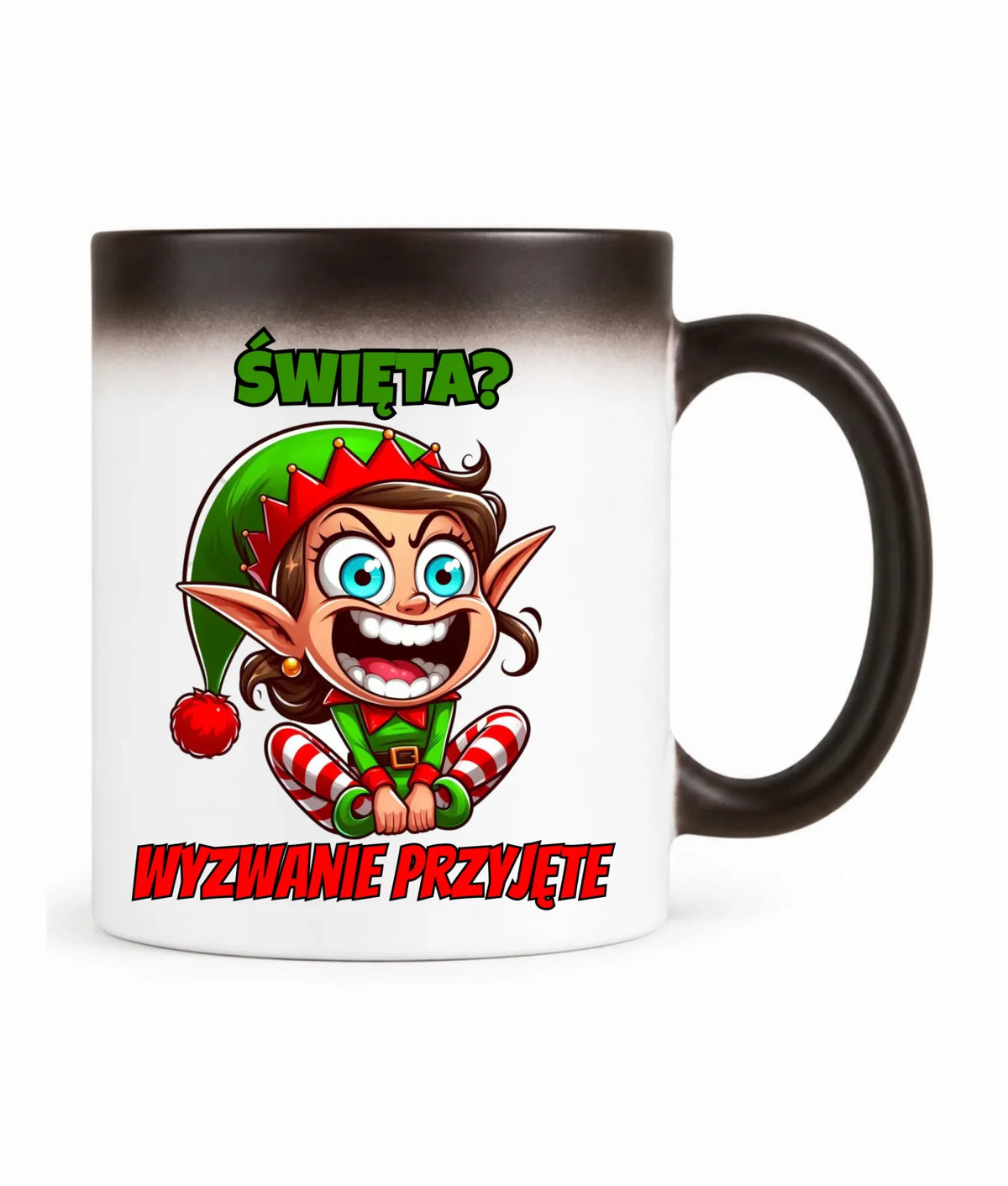 Kubek magiczny świąteczny - Skrzat Wyzwanie przyjęte BN100