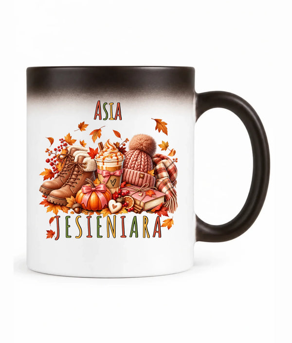 Kubek magiczny jesienny z imieniem - Jesieniara