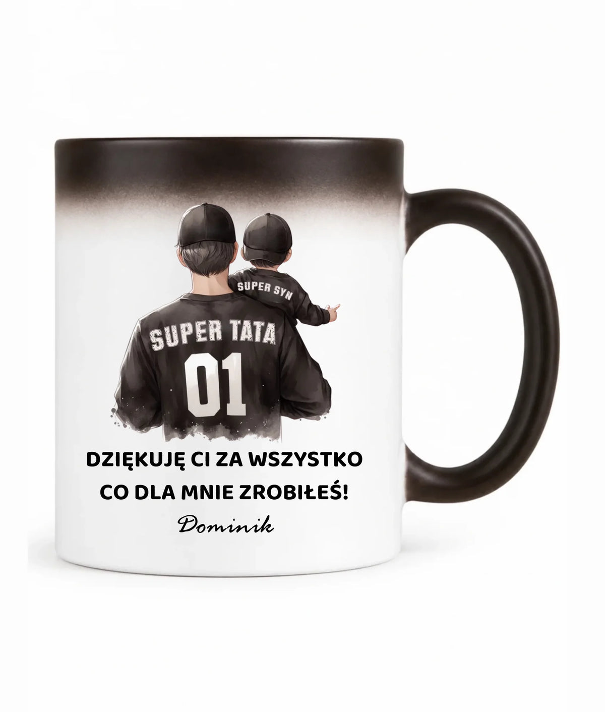 Kubek magiczny dla taty od syna - Dziękuję Ci Tato - personalizowany DT14