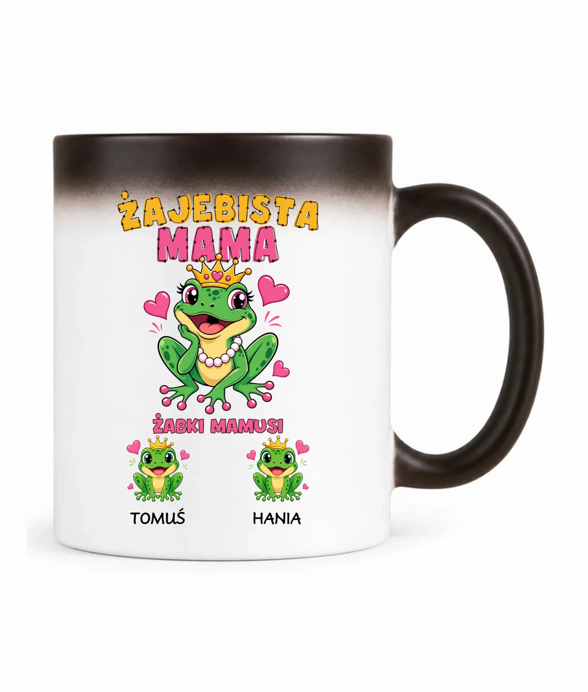 Kubek magiczny dla mamy z imionami dzieci - Żabki Mamusi - personalizowany DM54