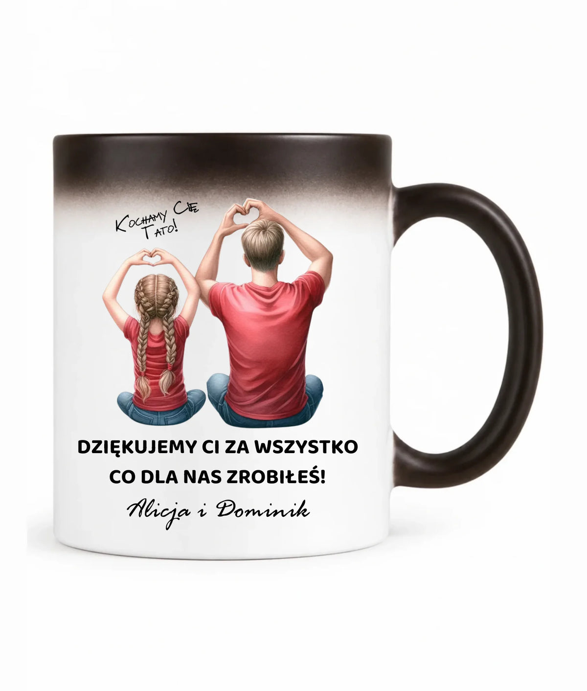 Kubek magiczny dla taty od dzieci - Dziękujemy Ci Tato - personalizowany DT14
