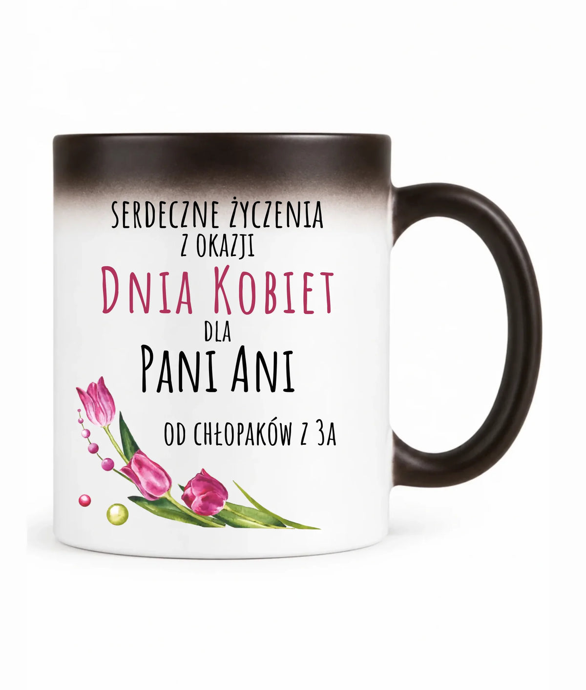Kubek magiczny na Dzień Kobiet - Serdeczne życzenia - personalizowany DK01