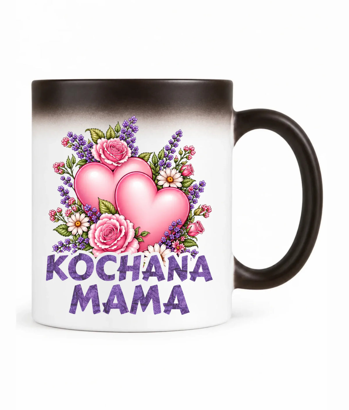 Kubek magiczny dla mamy - Kochana Mama bukiet z sercem DM46