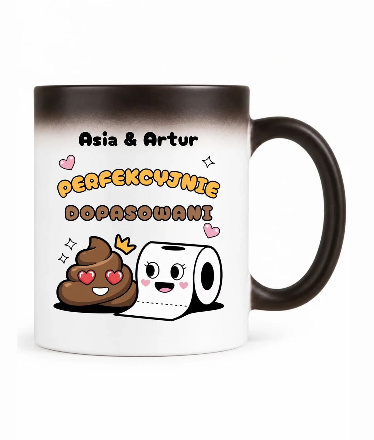 Kubek magiczny dla par - Perfekcyjnie dopasowani - personalizowany W81