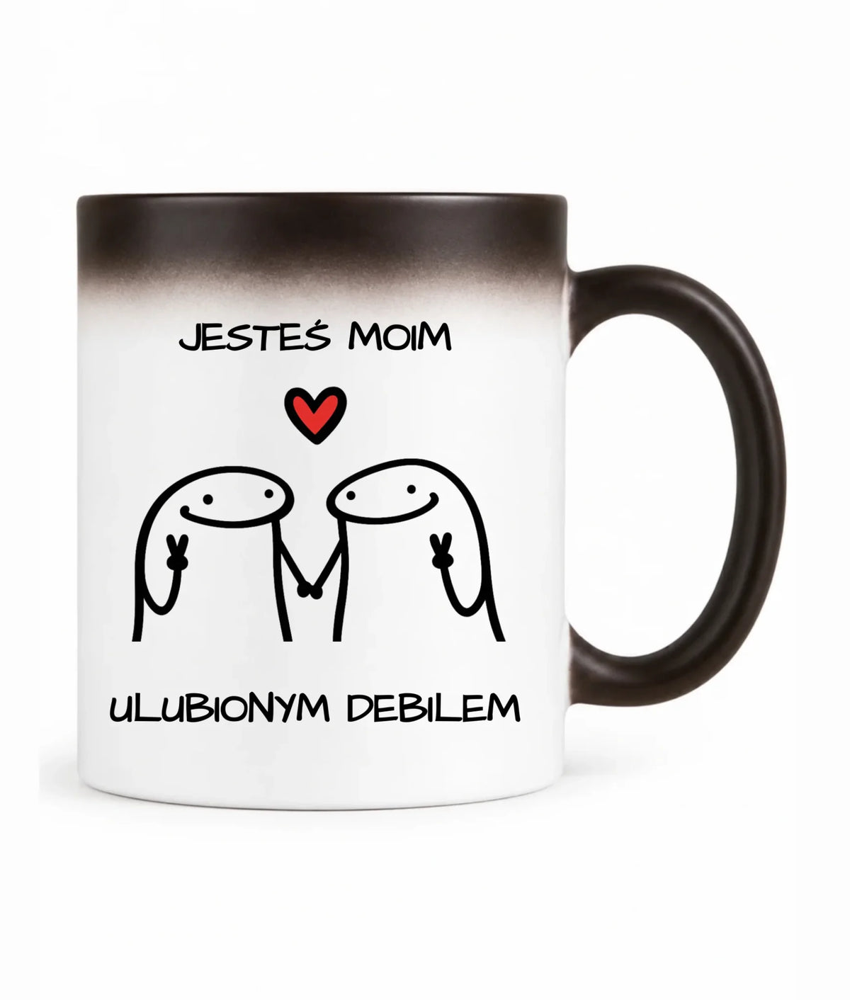 Kubek magiczny dla par - Jesteś moim ulubionym debilem W78