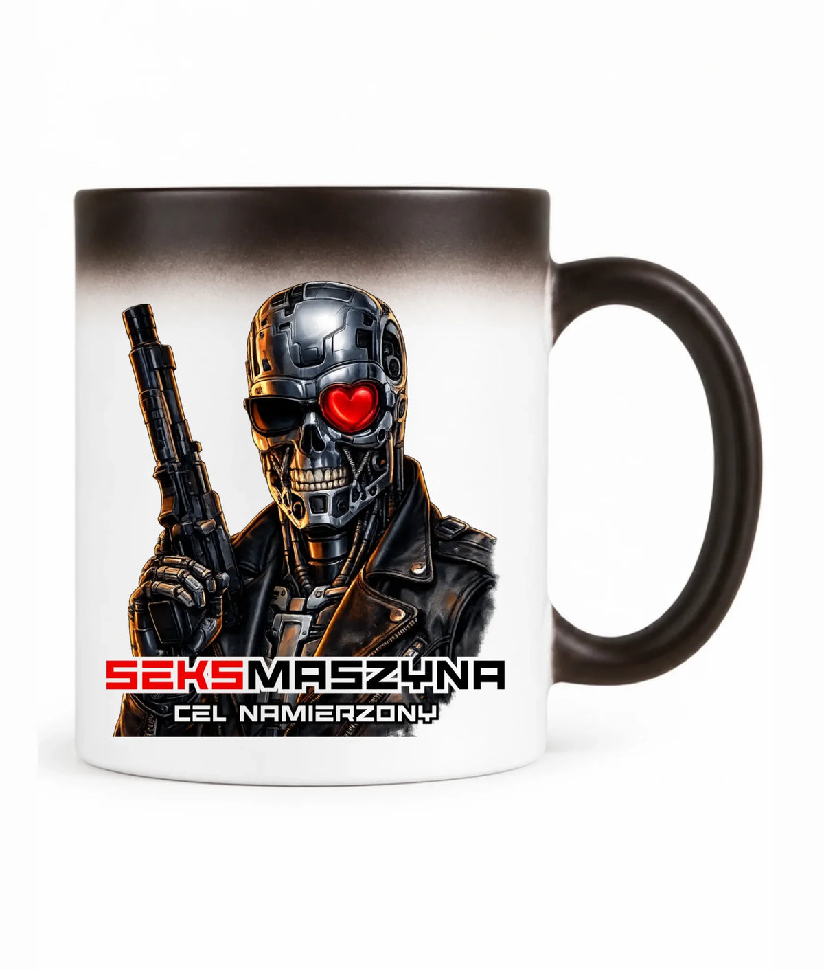 Kubek magiczny dla faceta - Cyborg z sercem Seks maszyna DCH32