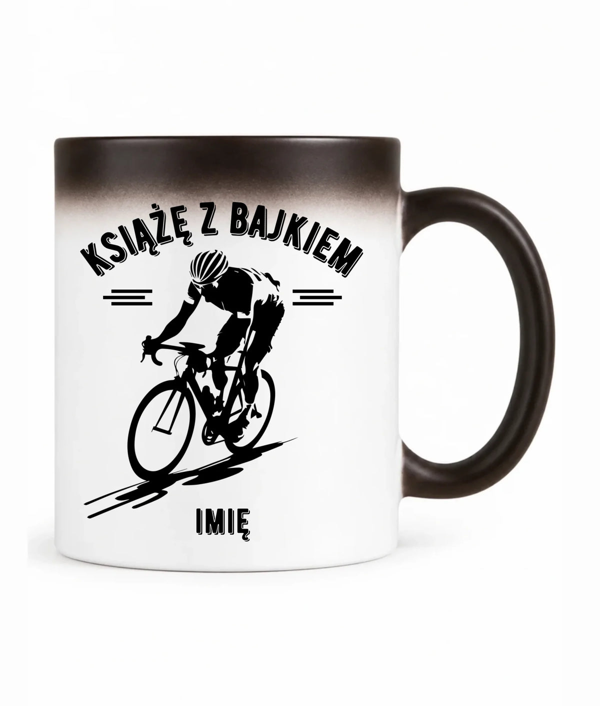 Kubek magiczny dla rowerzysty - Książę z bajkiem - personalizowany HR01