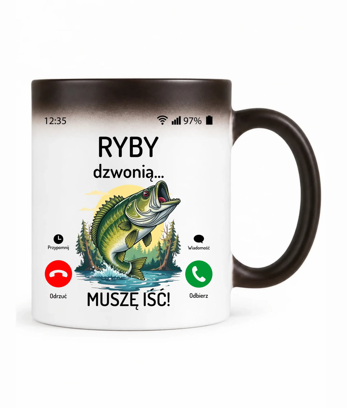 Kubek magiczny dla dziadka wędkarza - Ryby dzwonią muszę iść D37