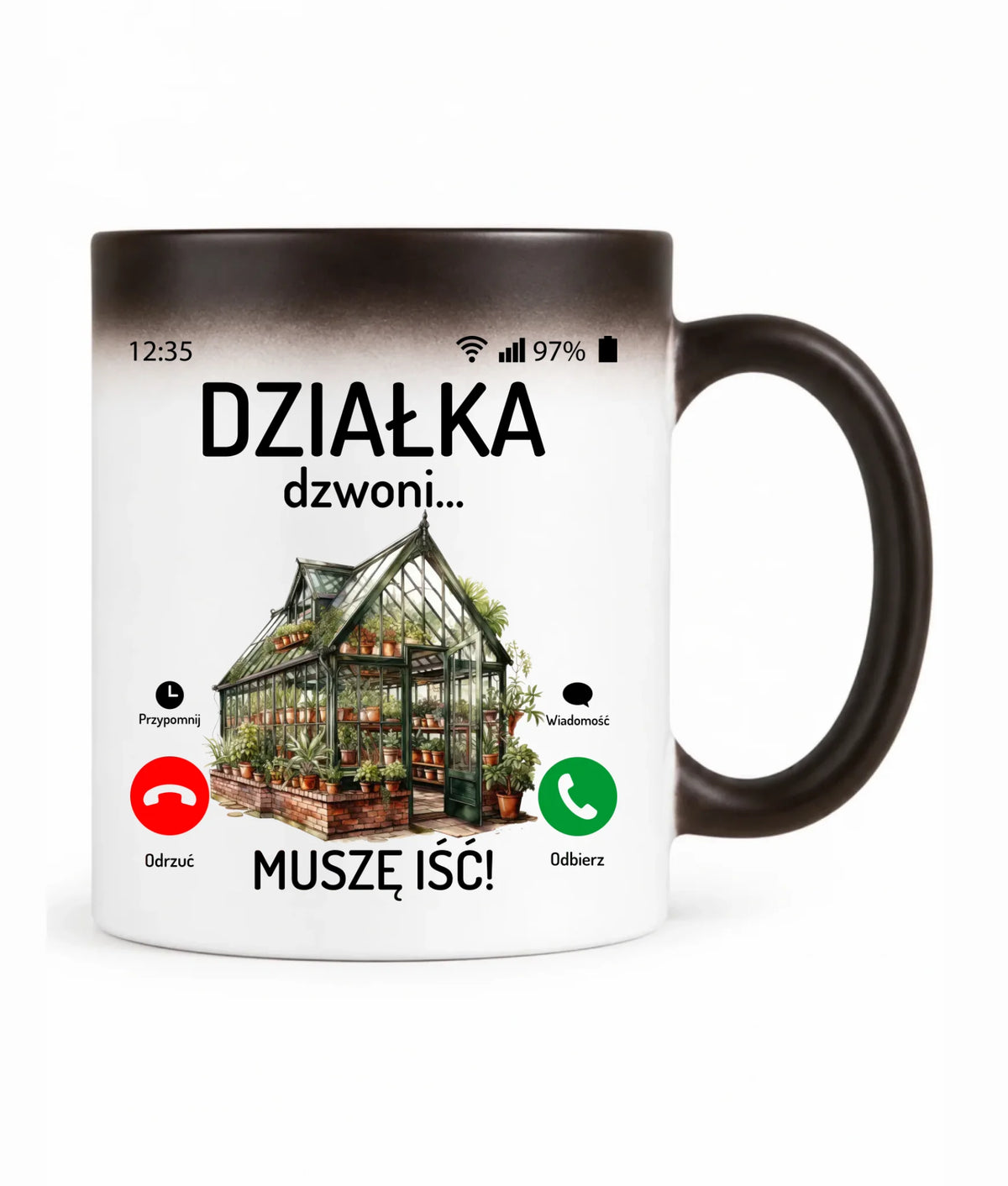 Kubek magiczny dla babci - Działka dzwoni muszę iść B41