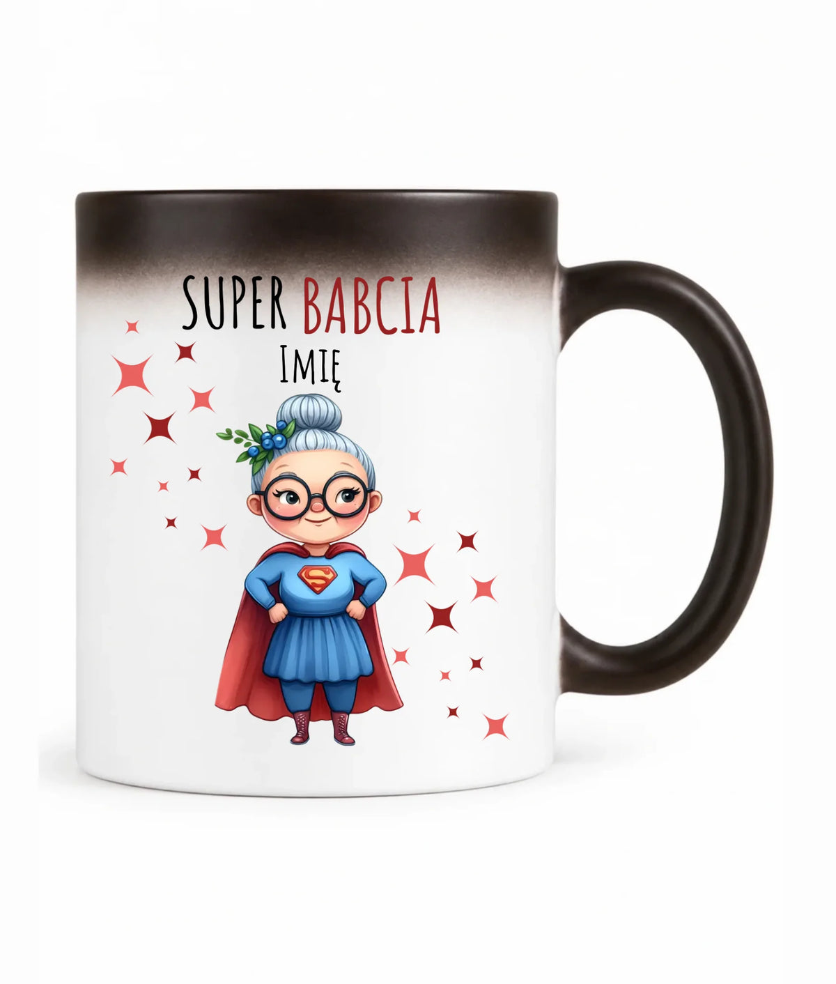 Kubek magiczny dla babci - Super Babcia - personalizowany B02