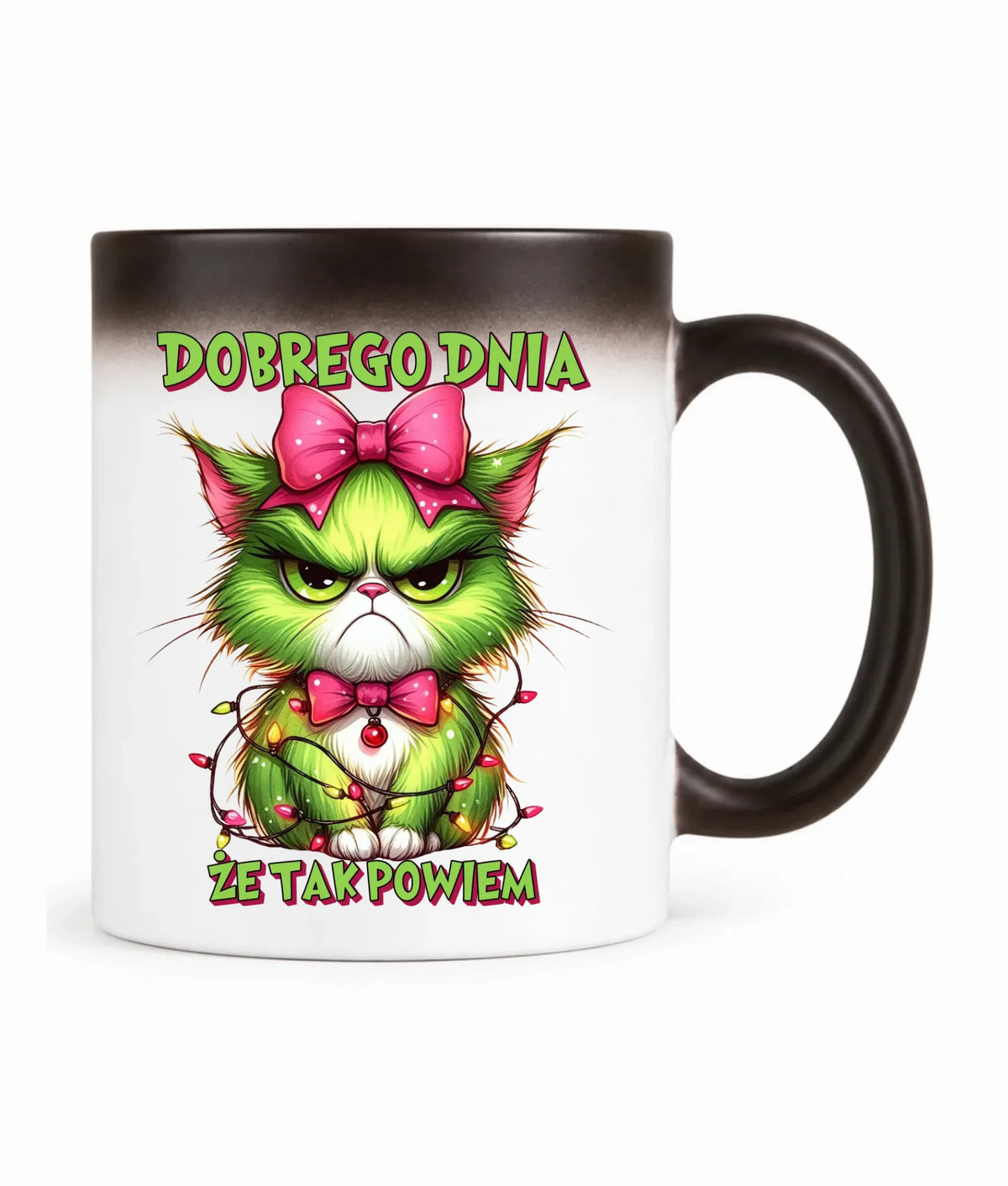 Kubek magiczny świąteczny - prezent dla niej - Grinch dobrego dnia, że tak powiem BN153