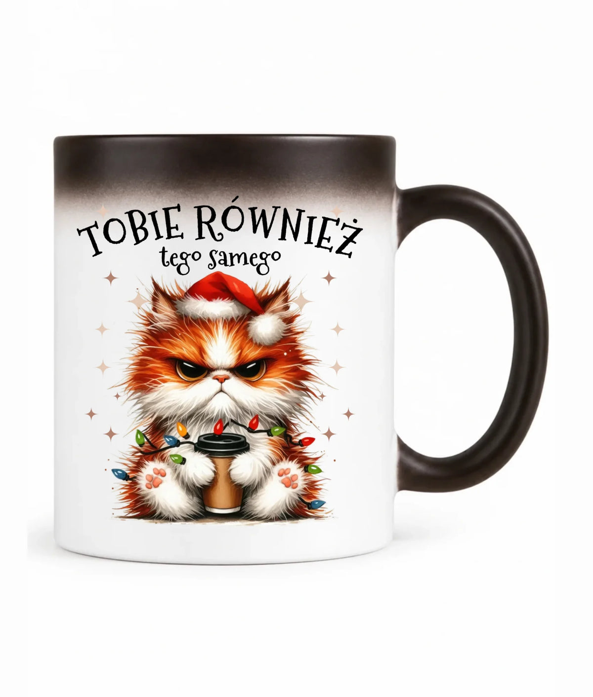 Kubek magiczny świąteczny - Grumpy Cat Tobie również tego samego BN32