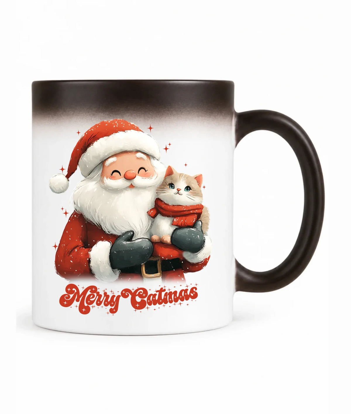 Kubek magiczny świąteczny - prezent dla kociary - Merry Catmas BN38